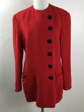 Vintage Giorgio Armani Red Long Blazer Jacket 44